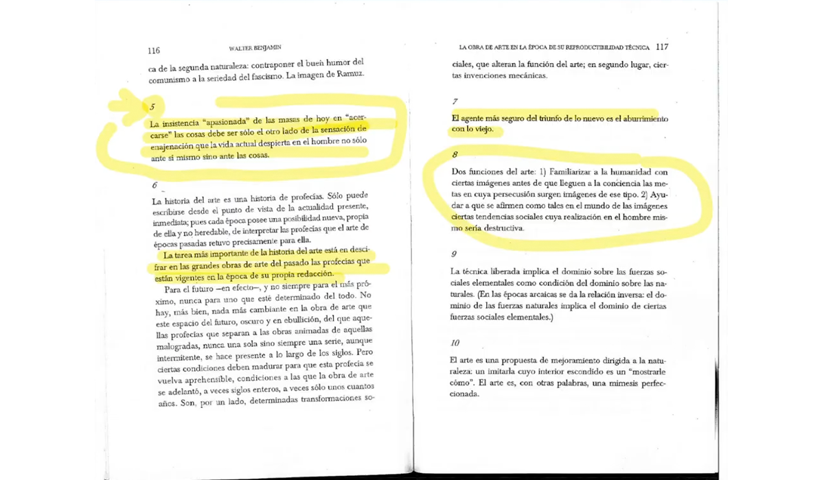 La obra de Arte en la época de la Reproductibilidad Técnica – Walter de Benjamin / Club de Arte Contemporáneo / 26 de marzo