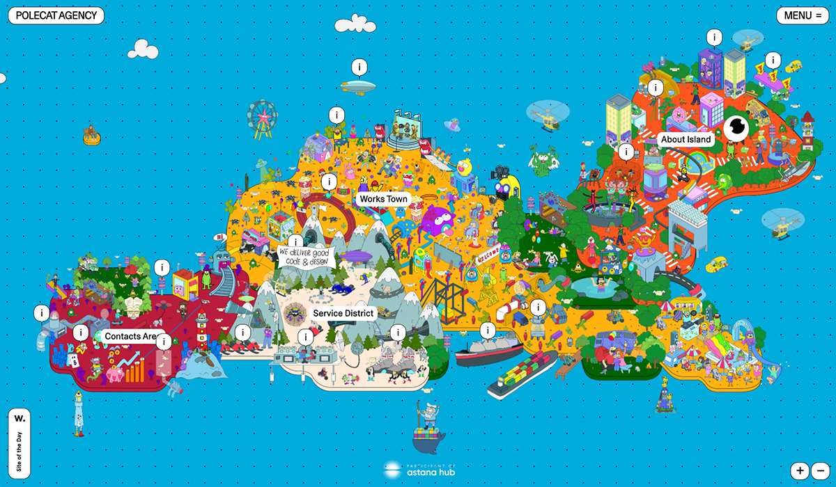 El inolvidable portafolio de polecat.agency: un mapa interactivo